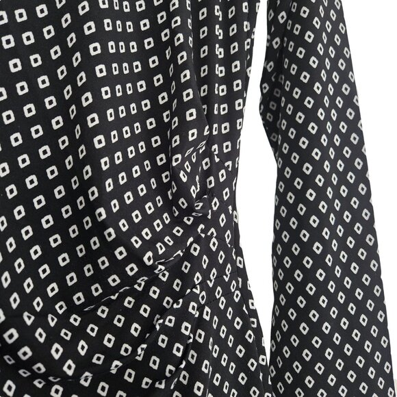 SEARS Black & White Lined Dress M - Picture 3 of 6